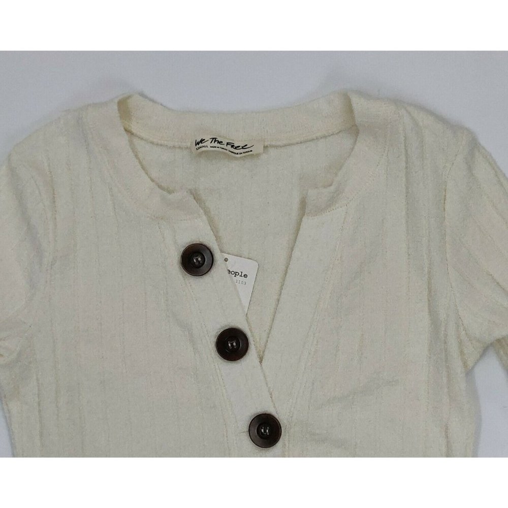 Free People Womens Sweater XSmall Ivory Oliver - Picture 7 of 15